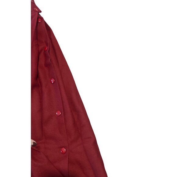 Vintage Billy Bonny Red Wool Skirt Side Pocket & Button Accents Made In France - Picture 6 of 9